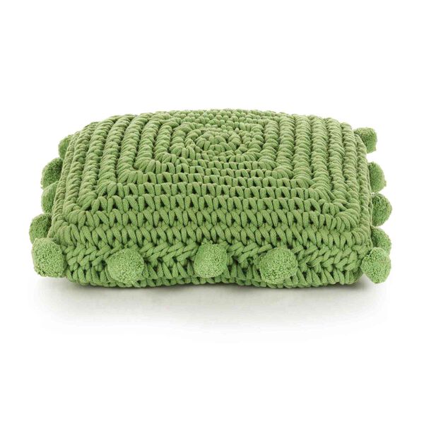 vidaXL Coussin de jet&eacute; Basketweave avec oreiller Vert 50 x 50 cm Coton