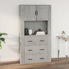 vidaXL Armoire murale Gris b&eacute;ton 80x33x80 cm Bois d'ing&eacute;nierie