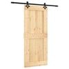vidaXL Porte coulissante Naturel et noir 90 x 210 cm