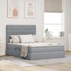 vidaXL Lit avec rangement et LED Gris clair 140 x 190 cm Polyester