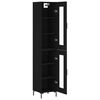 vidaXL Buffet haut Noir 34,5x34x180 cm Bois d'ing&eacute;nierie