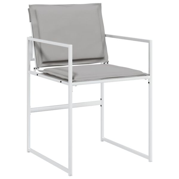 vidaXL Ensemble &agrave; manger de jardin avec coussins 11pcs blanc textil&egrave;ne