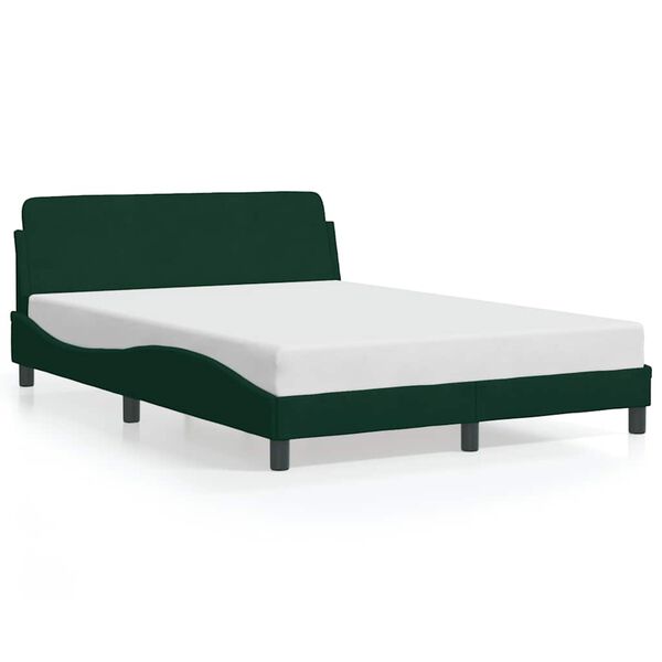 vidaXL Cadre de lit Dover vert fonc&eacute; 140x200 cm velours