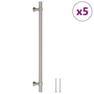 vidaXL Poign&eacute;es d'armoire 5 pcs argent&eacute; 224 mm acier inoxydable