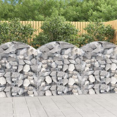 vidaXL Panier de gabions arqué 100x50x100/120 cm Fer galvanisé