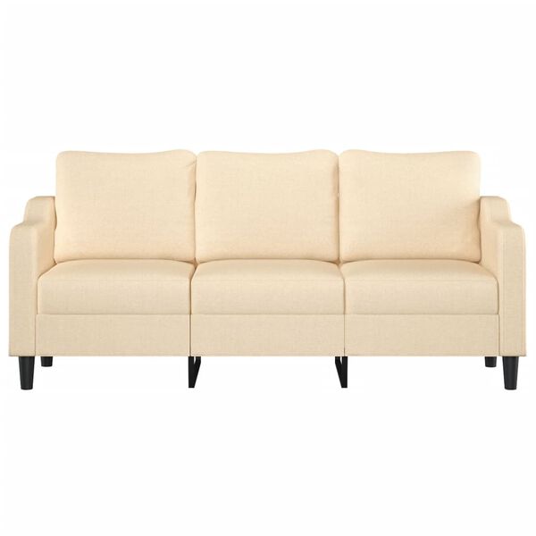 vidaXL Canap&eacute; &agrave; 3 places Cr&egrave;me 180 cm Tissu