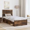 vidaXL Cadre de lit Ch&ecirc;ne fum&eacute; 90 x 200 cm Bois de pin massif