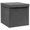 vidaXL Bo&icirc;tes de rangement avec couvercles 10 pcs 28x28x28 cm Gris