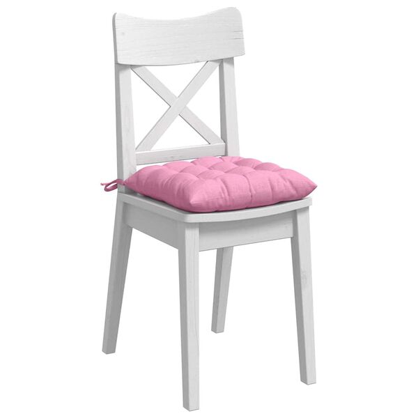 vidaXL Coussins de si&egrave;ge 4 pcs Rose 40 x 40 x 6 cm tissu