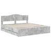 vidaXL Cadre de lit Gris b&eacute;ton 200 x 200 cm Bois Ing&eacute;nierie