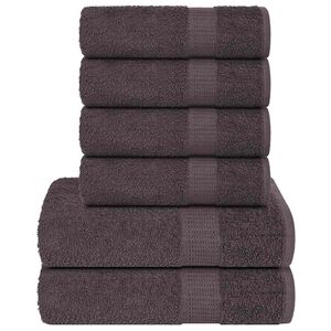 vidaXL Ensemble de serviettes 6 pcs FROGN anthracite 100% coton
