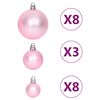 vidaXL Ensemble de boules de Noël 65 pcs Rose / Rouge / Blanc