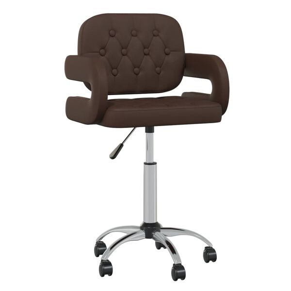 vidaXL Chaises pivotantes &agrave; manger lot de 2 marron similicuir