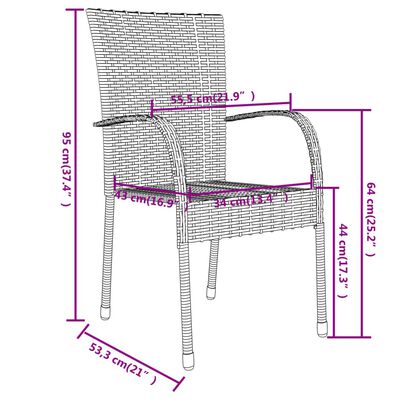 vidaXL Ensemble à manger de jardin 3 pcs Résine tressée Gris