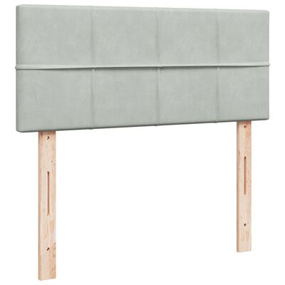 vidaXL Sommier à lattes de lit et matelas gris clair 120x190cm velours