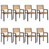 vidaXL Ensemble &agrave; manger de jardin 9 pcs bois d'acacia solide et m&eacute;tal