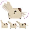 vidaXL Fauteuil inclinable de massage &eacute;lectrique cr&egrave;me tissu