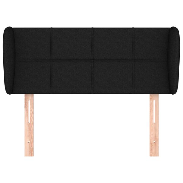 vidaXL T&ecirc;te de lit avec oreilles Noir 93x23x78/88 cm Tissu