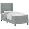 vidaXL Lit &agrave; ressorts avec matelas Gris clair 90 x 200 cm tissu