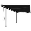 vidaXL Auvent manuel r&eacute;tractable avec poteaux 6x3 m Anthracite