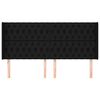vidaXL T&ecirc;te de lit avec oreilles Noir 203x16x118/128 cm Tissu