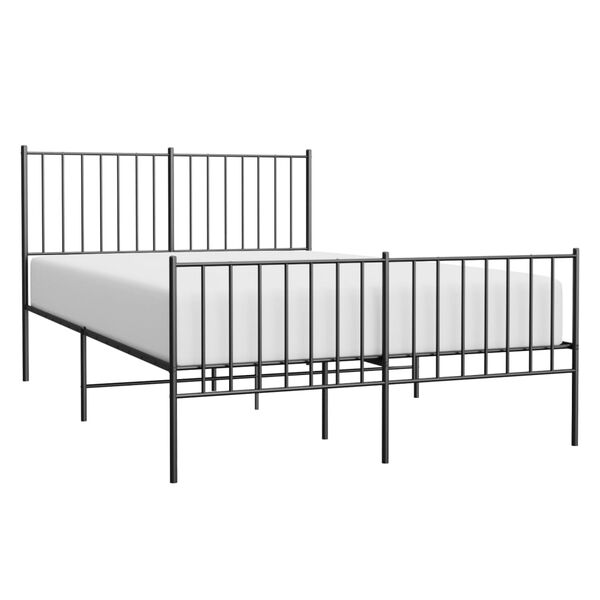 vidaXL Cadre de lit métal sans matelas avec pied de lit noir 120x190cm