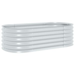 vidaXL Lit sur&eacute;lev&eacute; de jardin 160x80x44 cm Acier galvanis&eacute; Argent&eacute;