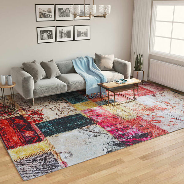 vidaXL Tapis lavable multicolore 400x300 cm antid&eacute;rapant