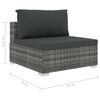 vidaXL Salon de jardin 4 pcs avec coussins r&eacute;sine tress&eacute;e gris