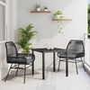 vidaXL Ensemble de salle &agrave; manger pour jardin 3 pcs Noir polyrotin
