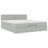 VidaXL Cadre de lit ottoman avec matelas gris clair 180x200 cm velours