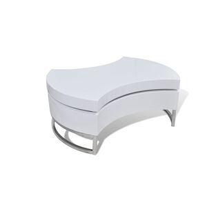 vidaXL Table basse &agrave; forme r&eacute;glable blanc brillant
