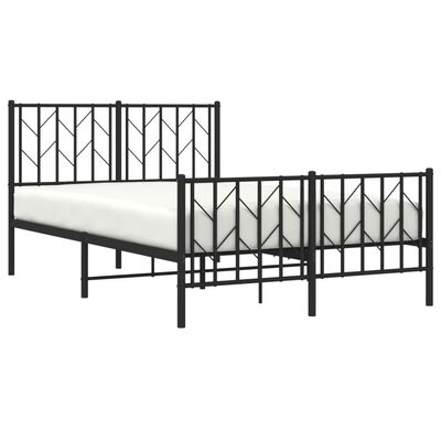 vidaXL Cadre de lit métal sans matelas avec pied de lit noir 120x200cm