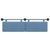 vidaXL T&ecirc;te de lit suspendue Montage mural Uni Bleu 170 x 55 x 5 cm