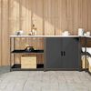 vidaXL Ensemble de rangement cuisine 2 pcs Noir Acier lamin&eacute; &agrave; froid
