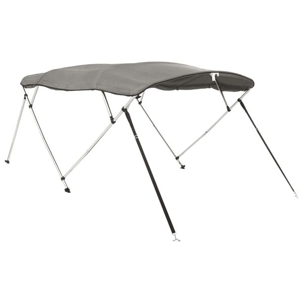 vidaXL Toit bimini &agrave; 4 arceaux parois lat&eacute;rales 243x(185-198)x137 cm