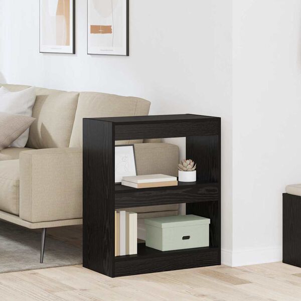 vidaXL Biblioth&egrave;que Ch&ecirc;ne noir 60 x 30 x 72 cm Bois d'ing&eacute;nierie