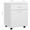 vidaXL Armoire &agrave; roulettes Blanc 45x38x54 cm Bois d&rsquo;ing&eacute;nierie