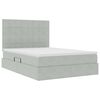 vidaXL Lit avec rangement et matelas Gris clair 140 x 190 cm Velours