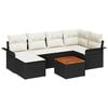 vidaXL Ensemble de canap&eacute; de jardin 7 pc Noir polyrotin