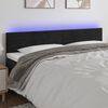 vidaXL T&ecirc;te de lit &agrave; LED Noir 200x5x78/88 cm Velours