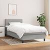 vidaXL Sommier &agrave; lattes de lit avec matelas Gris clair 90x200 cm Tissu