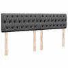 vidaXL Sommier &agrave; lattes de lit avec matelas Gris fonc&eacute; 200x200cm Tissu