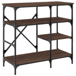 vidaXL Support de boulanger ch&ecirc;ne marron bois d&rsquo;ing&eacute;nierie et m&eacute;tal