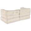 vidaXL Canap&eacute; modulaire 2 pcs Cr&egrave;me 140 x 70 x 56 cm tissu