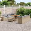 vidaXL Ensemble de canap&eacute; de jardin 11 pcs Beige polyrotin