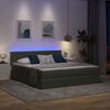 vidaXL Lit avec des lumi&egrave;res &agrave; LED Gris fonc&eacute; 200 x 200 cm tissu