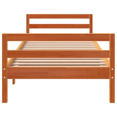 vidaXL Cadre de lit sans matelas cire marron 80x200 cm bois pin massif