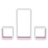 vidaXL &Eacute;tag&egrave;res murales Forme de cube 6 pcs Blanc et rose