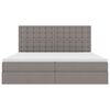 vidaXL Lit avec rangement et LED avec LED Taupe 200 x 200 cm Polyester